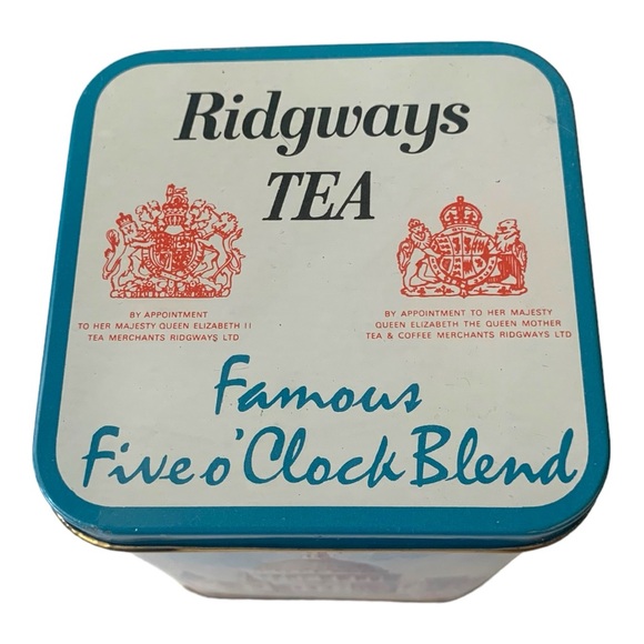 VTG Ridgways Tea Big Ben England Landscape Metal Tea Tin Collectible Canister - Picture 4 of 12